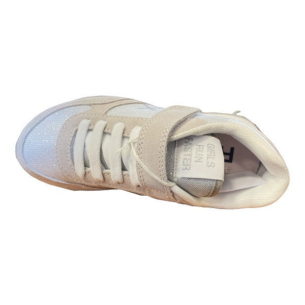 Sun68 Ally Glitter Mesh Z32403 01 white girl's sneakers shoe