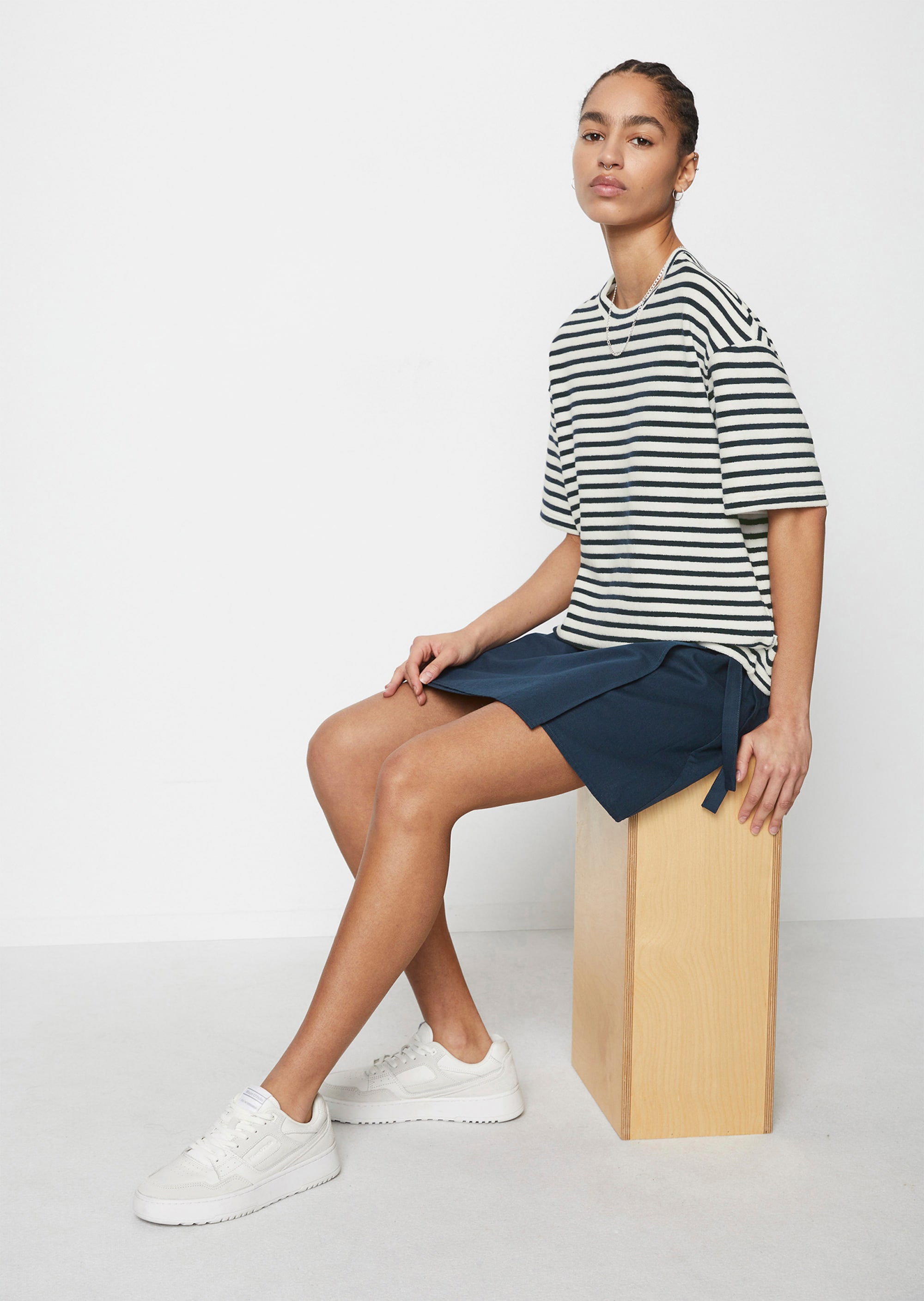 T-shirt in spugna rilassata in misto cotone