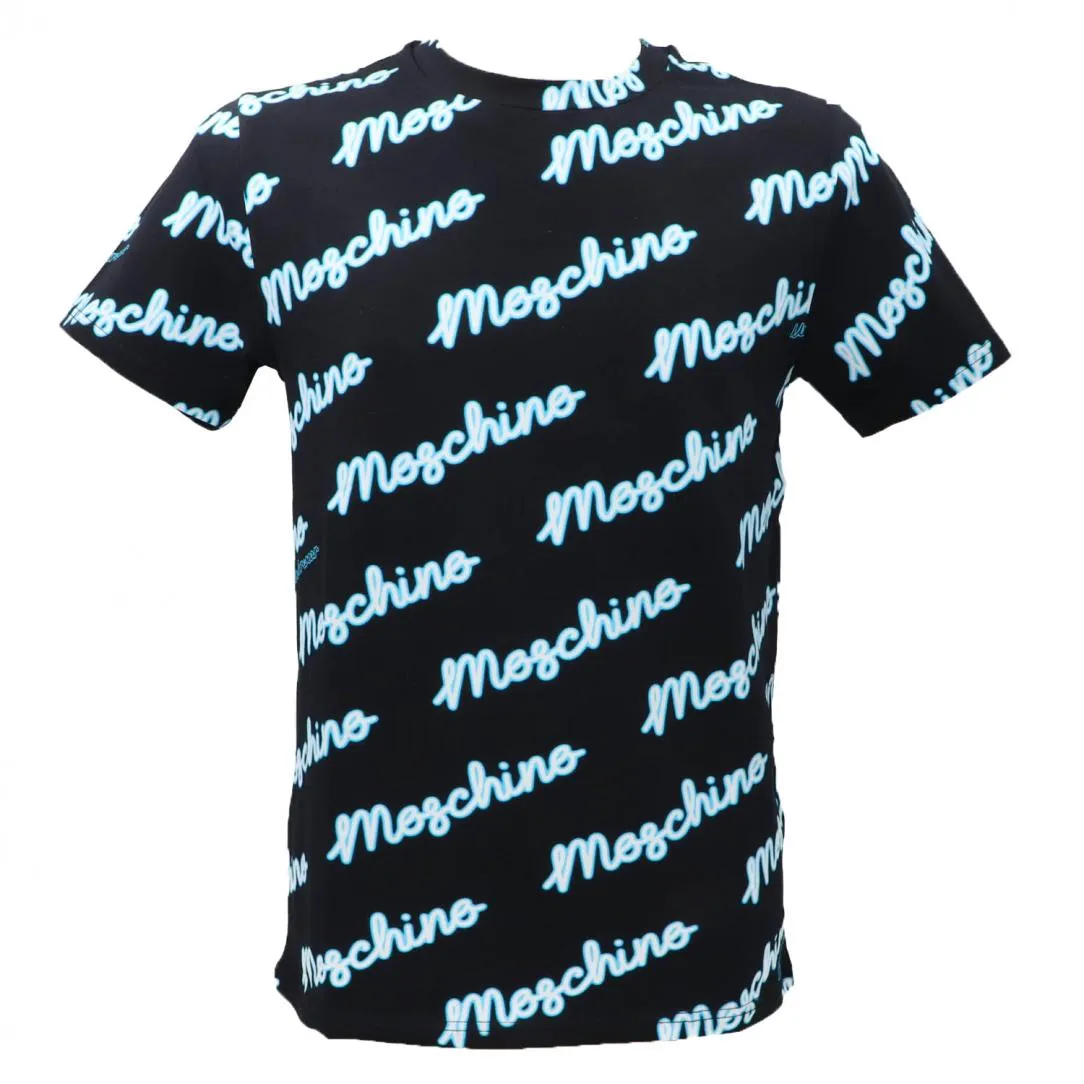 T-SHIRT MULTI STAMP Nero Azzurro