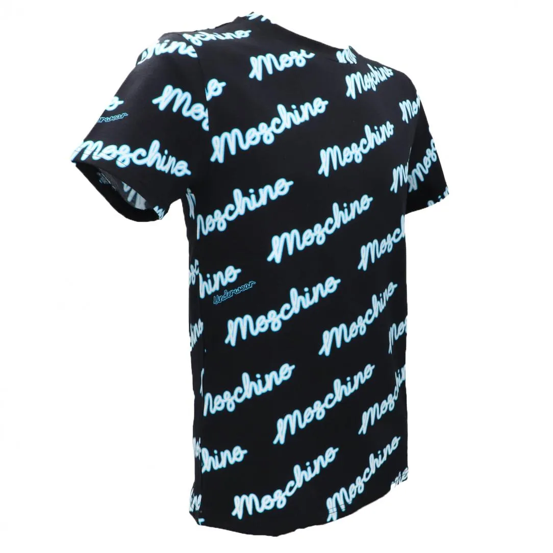 T-SHIRT MULTI STAMP Nero Azzurro