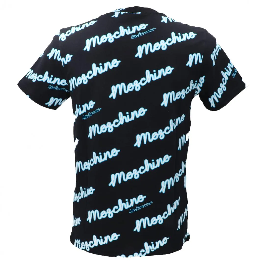 T-SHIRT MULTI STAMP Nero Azzurro