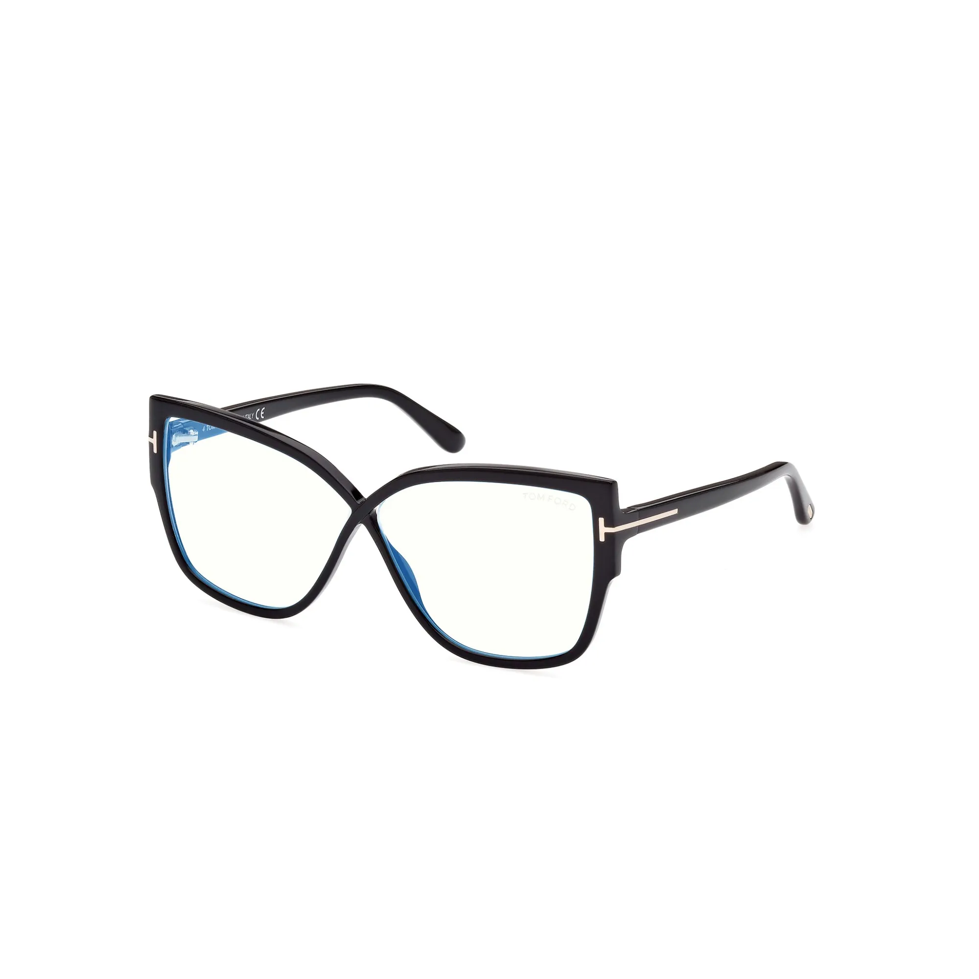   Tom Ford FT 5828-B Blu Filter 001 Nero Lucido | Occhiale Da Vista Donna 