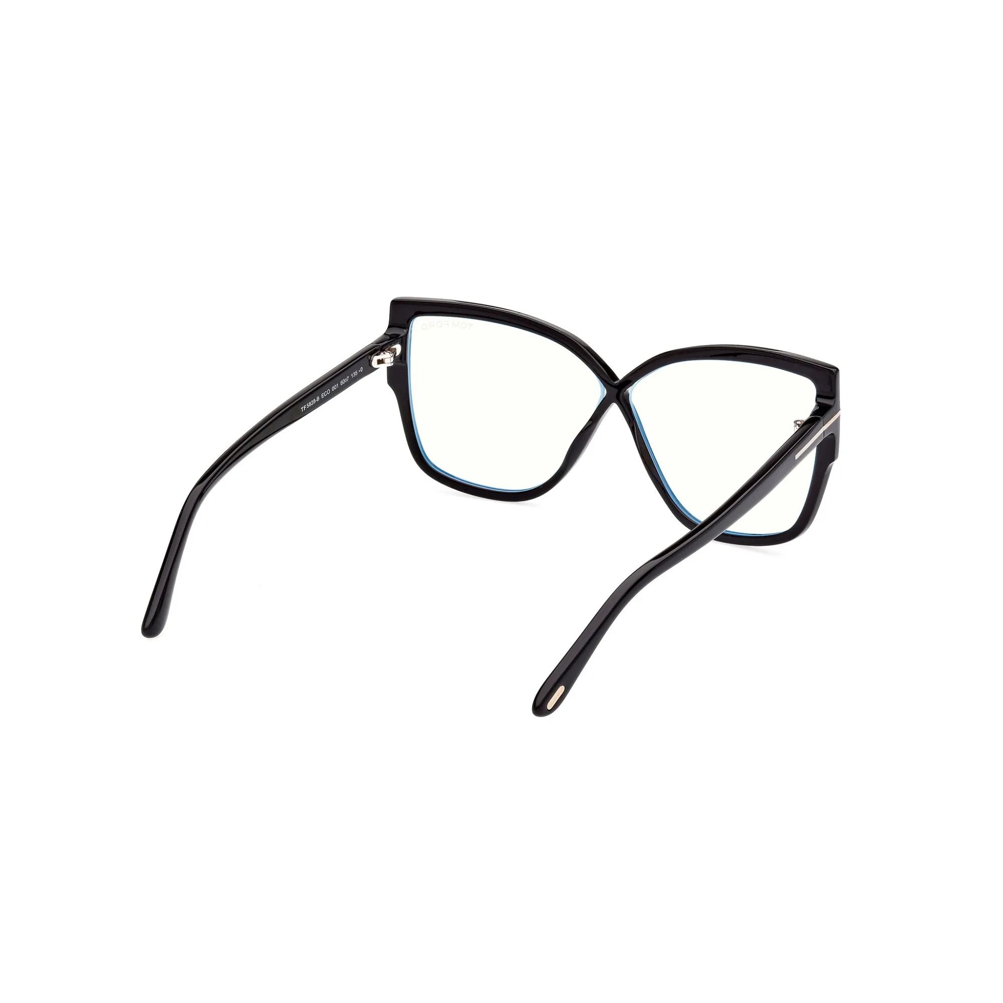   Tom Ford FT 5828-B Blu Filter 001 Nero Lucido | Occhiale Da Vista Donna 