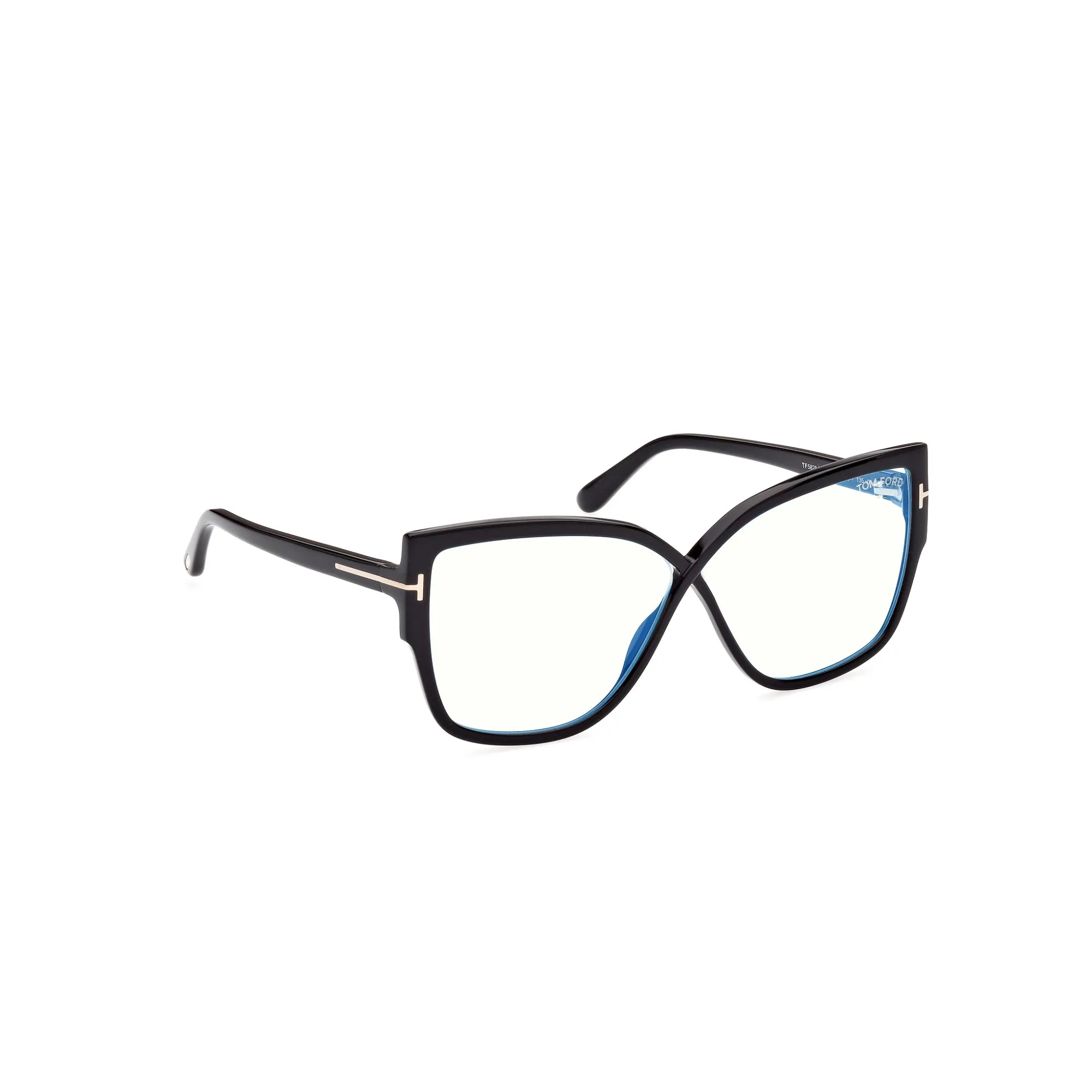   Tom Ford FT 5828-B Blu Filter 001 Nero Lucido | Occhiale Da Vista Donna 