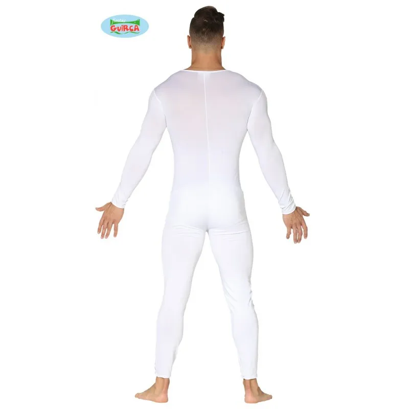 TUTA SPANDEX SUPER ELASTICIZZATA BIANCA TAGLIA L52/54 ADULTO SOTTO VESTITO CARNEVALE HALLOWEEN COD.80788 GUIRCA