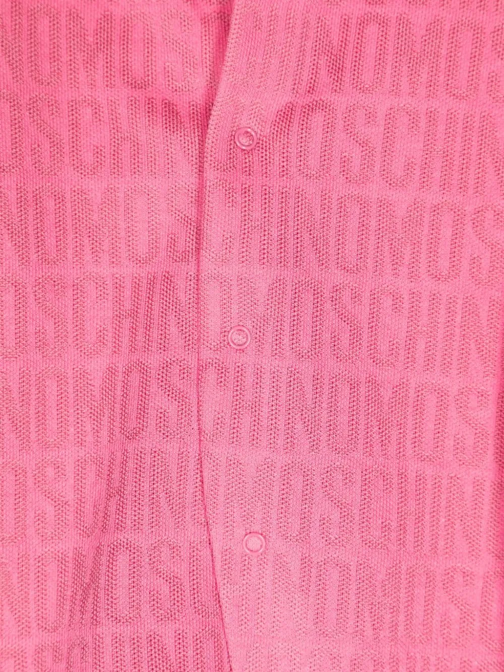 Tutina con cappellino per neonata Moschino Kids rosa con logo jacquard