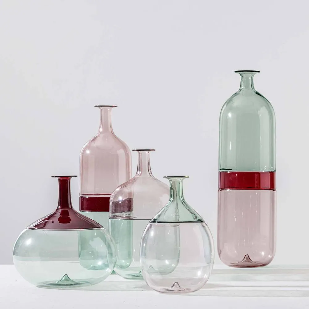 Venini Vaso Bolle Rosa Cipria/Verde Rio 503.02