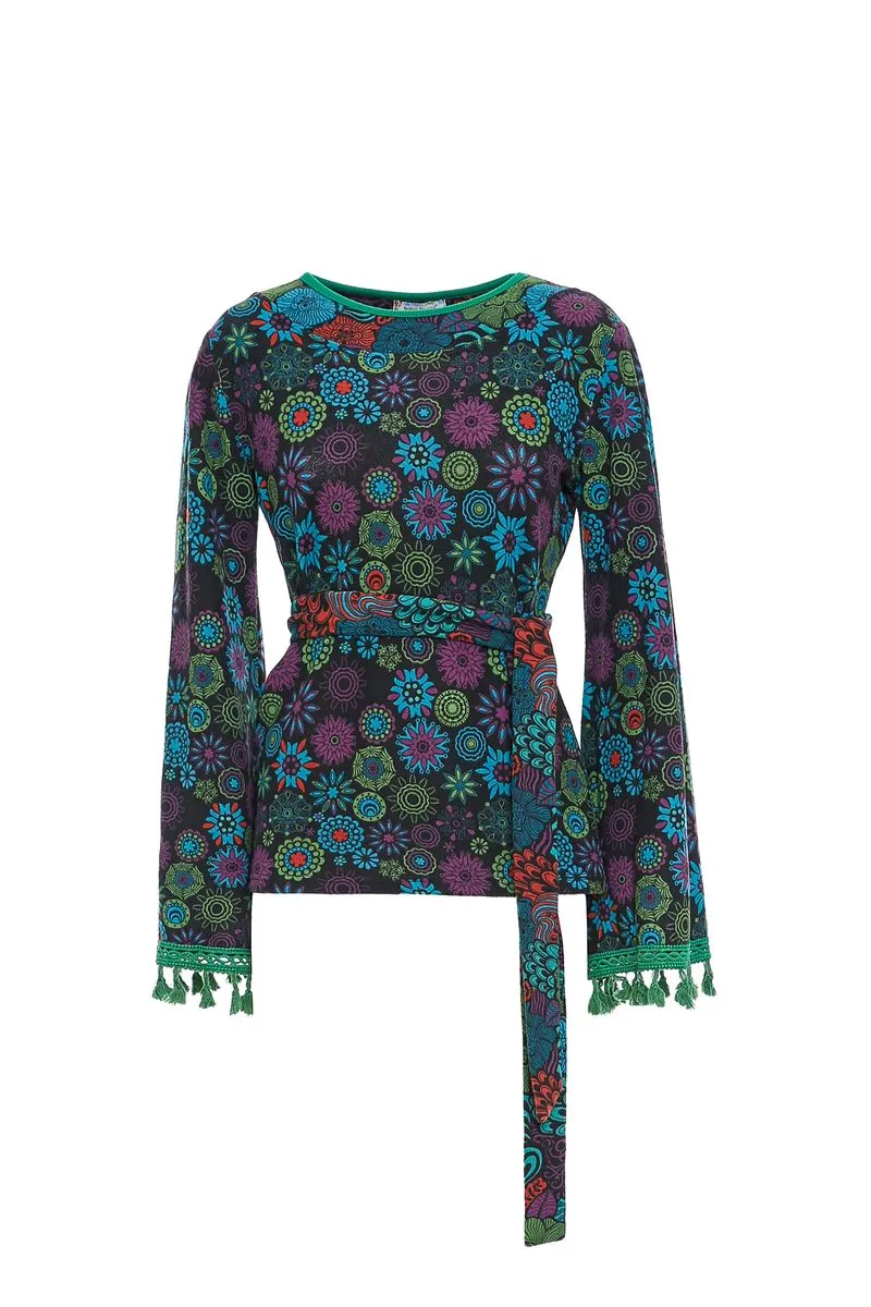 W22T07 - Maglia manica svasata Flower Child Baba Design