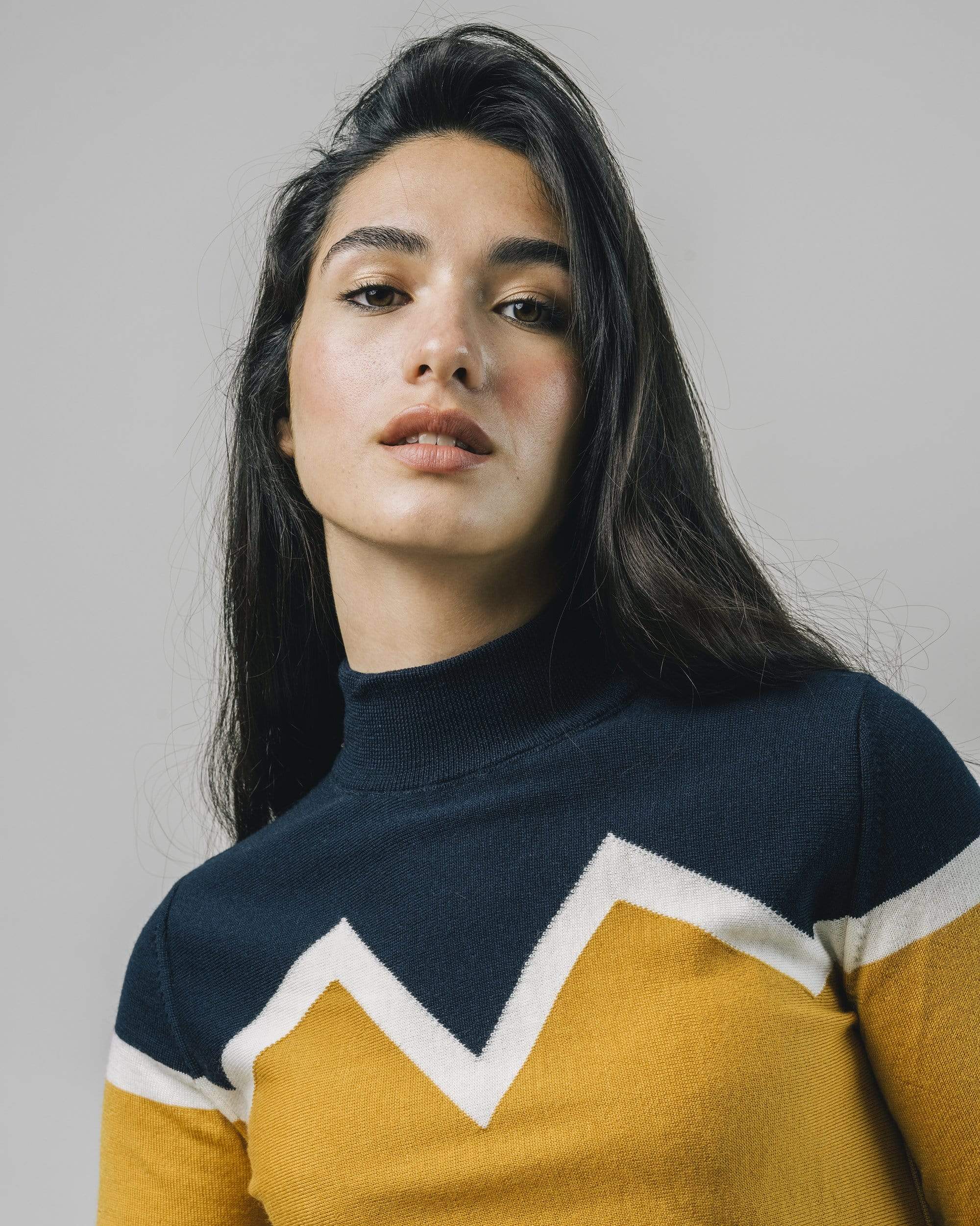 Winterpeak Navy Neck Sweater