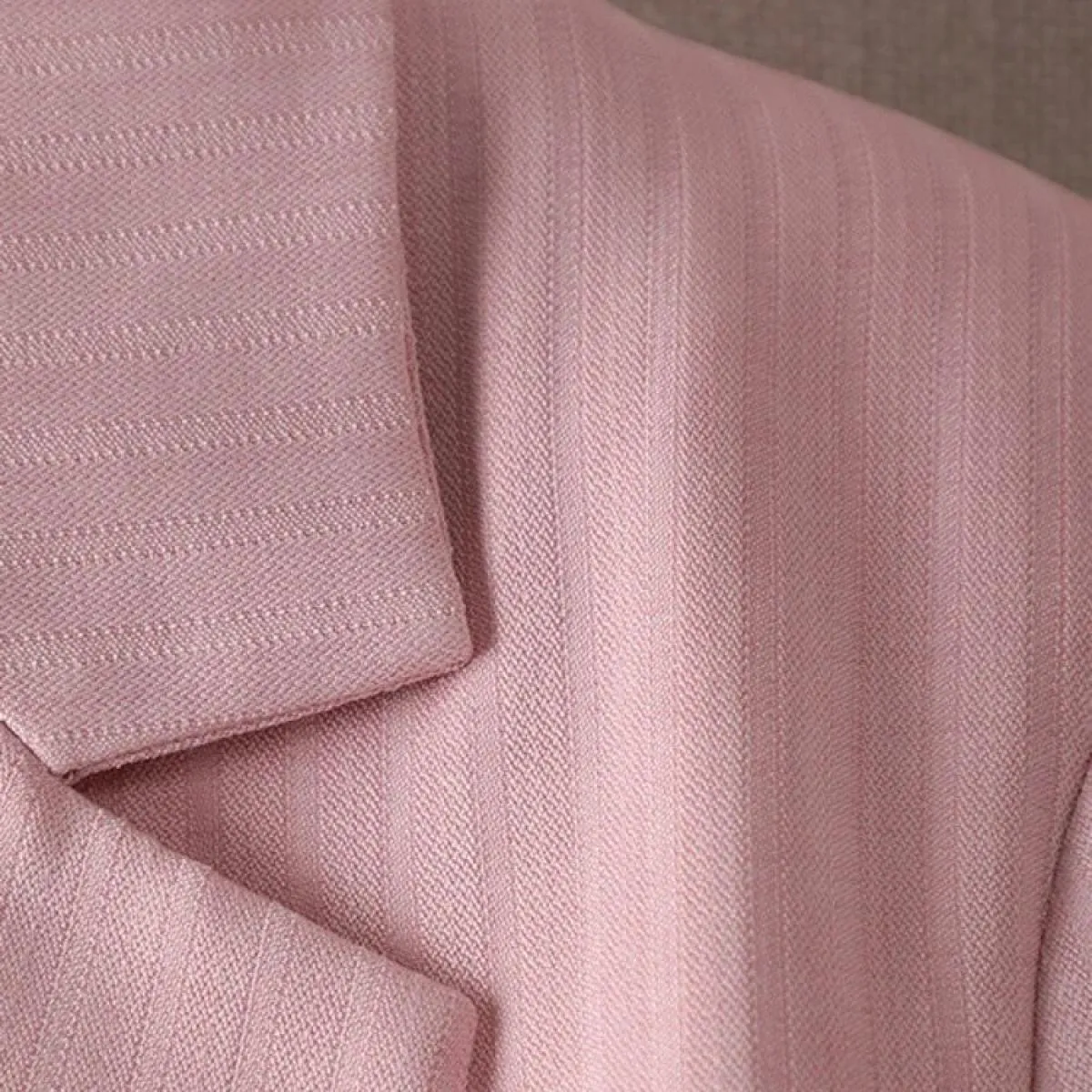 Xfpv Giacca da Donna Casual con Bottoni a Righe Rosa Manica a Tre Quarti Allentata Top Temperamento Giacca Moda Nuovo Autunno 20